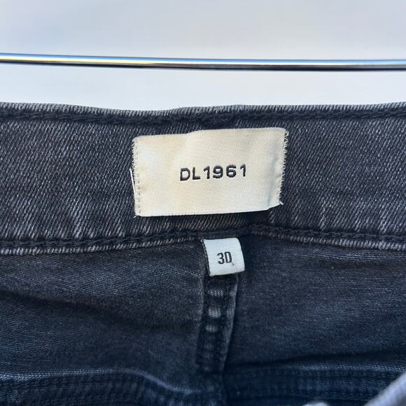 DL1961 Denim Jeans Bridget Boot Cut 31.5” Raw Hem Charcoal Grecian 30 Flare - Picture 6 of 11